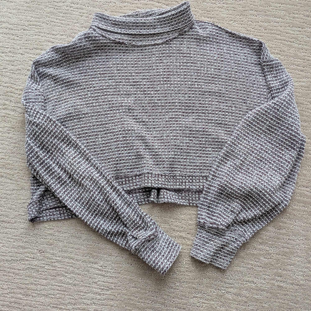 Free People Gray Cowl Neck Sweater Chunky Knit - Picture 5 of 8